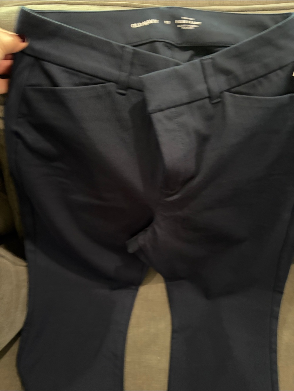 Old Navy Navy high rise Pixie Flare Blue Dress Pants